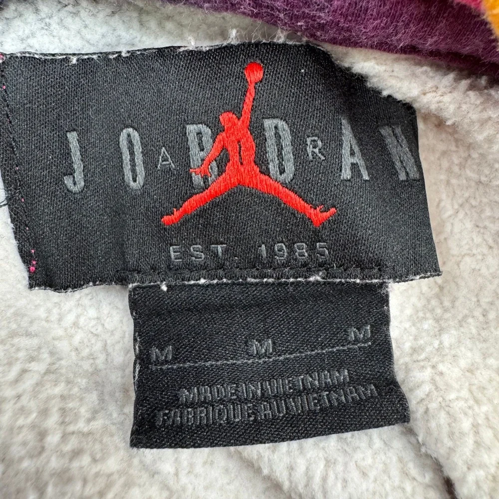 Jordan Nike Mens Tie Dye Hoodie Purple Orange Pink Jumpman Fleece Sweatshirt M - Picture 8 of 9